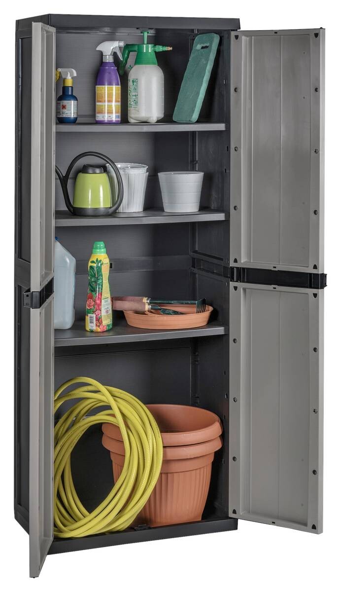 Kunststoffschrank grau B/H/T: ca. 64x165x37 cm