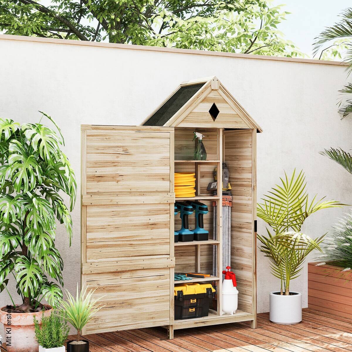 Outsunny Gartenschrank B/H/T/L: ca. 49x170x49x80 cm