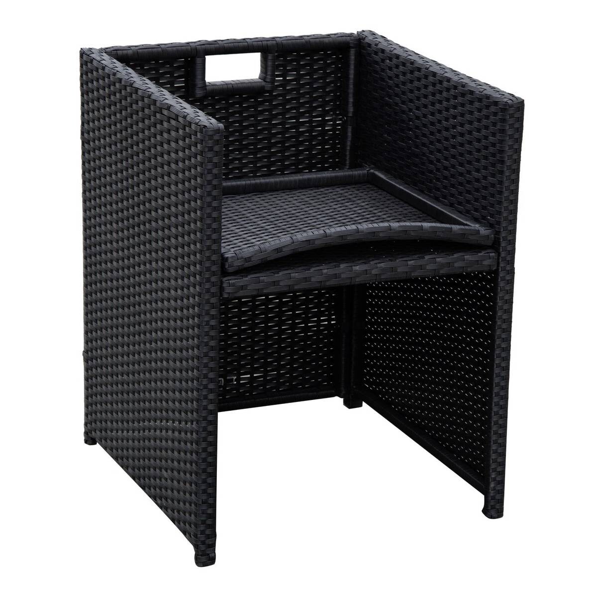 Outsunny Sitzgruppe schwarz Polyrattan