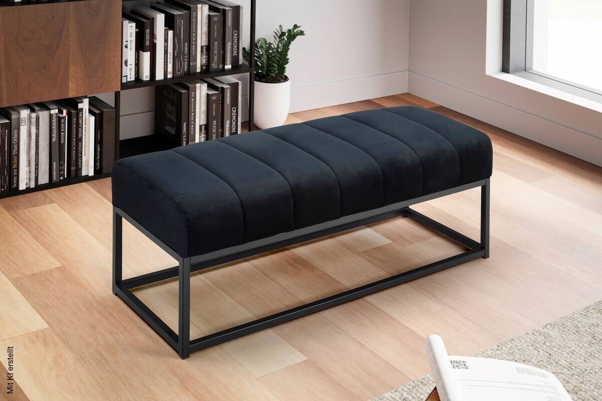 Sitzbank schwarz Polyester B/H/T: ca. 108x40x40 cm