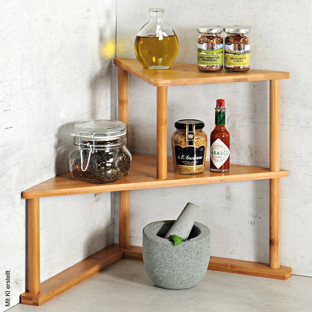 Kesper Kücheneckregal natur Bambus B/H/L: ca. 19,5x39x52 cm