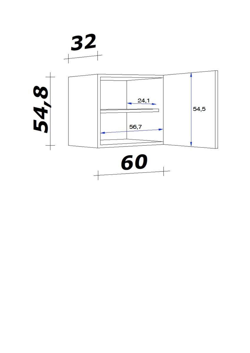 Hängeschrank Vita weiß matt B/H/T: ca. 60x54,8x32 cm