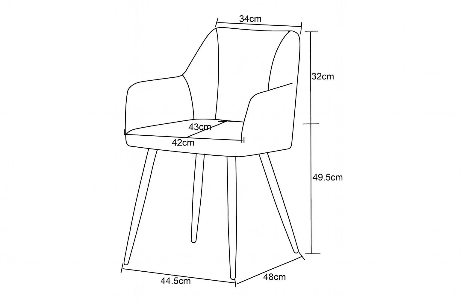 Stuhl BELLA, 2er Set anthrazit Stoff B/H/T: ca. 55x82x62 cm