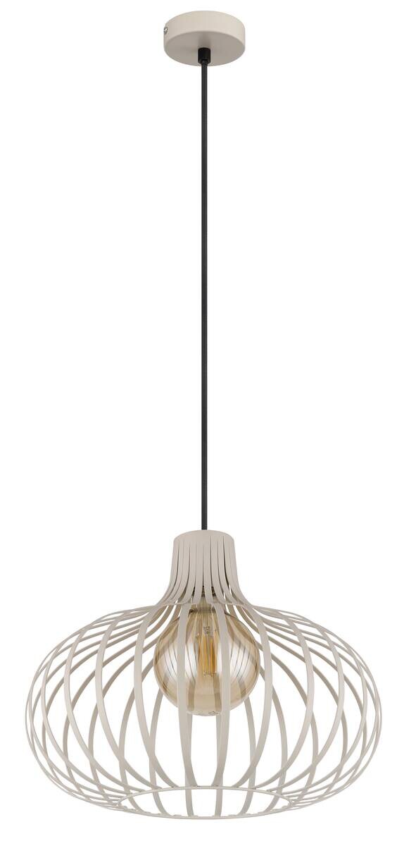 GLOBO Pendelleuchte MATEO 33370119 schwarz creme sand Metall H/D: ca. 150x40 cm E27 1 Brennstellen