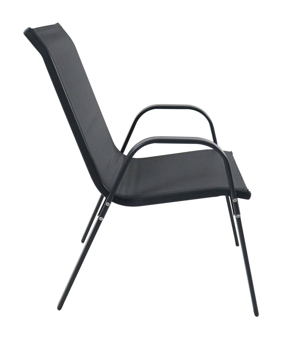 VCM Gartenstuhl 4er Set anthrazit Textilene B/H/L: ca. 56x89x73 cm