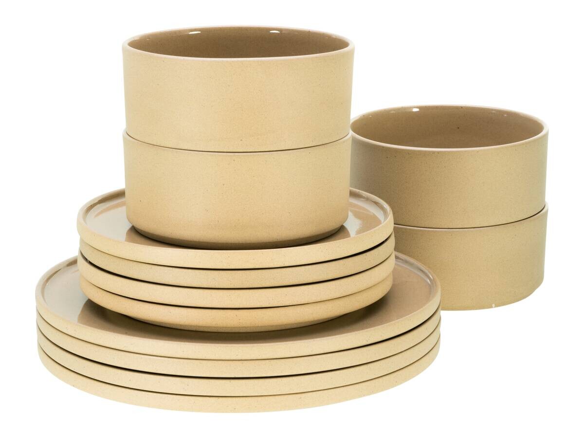 CreaTable Tafelservice Futuro sand Steinzeug 12 tlg.