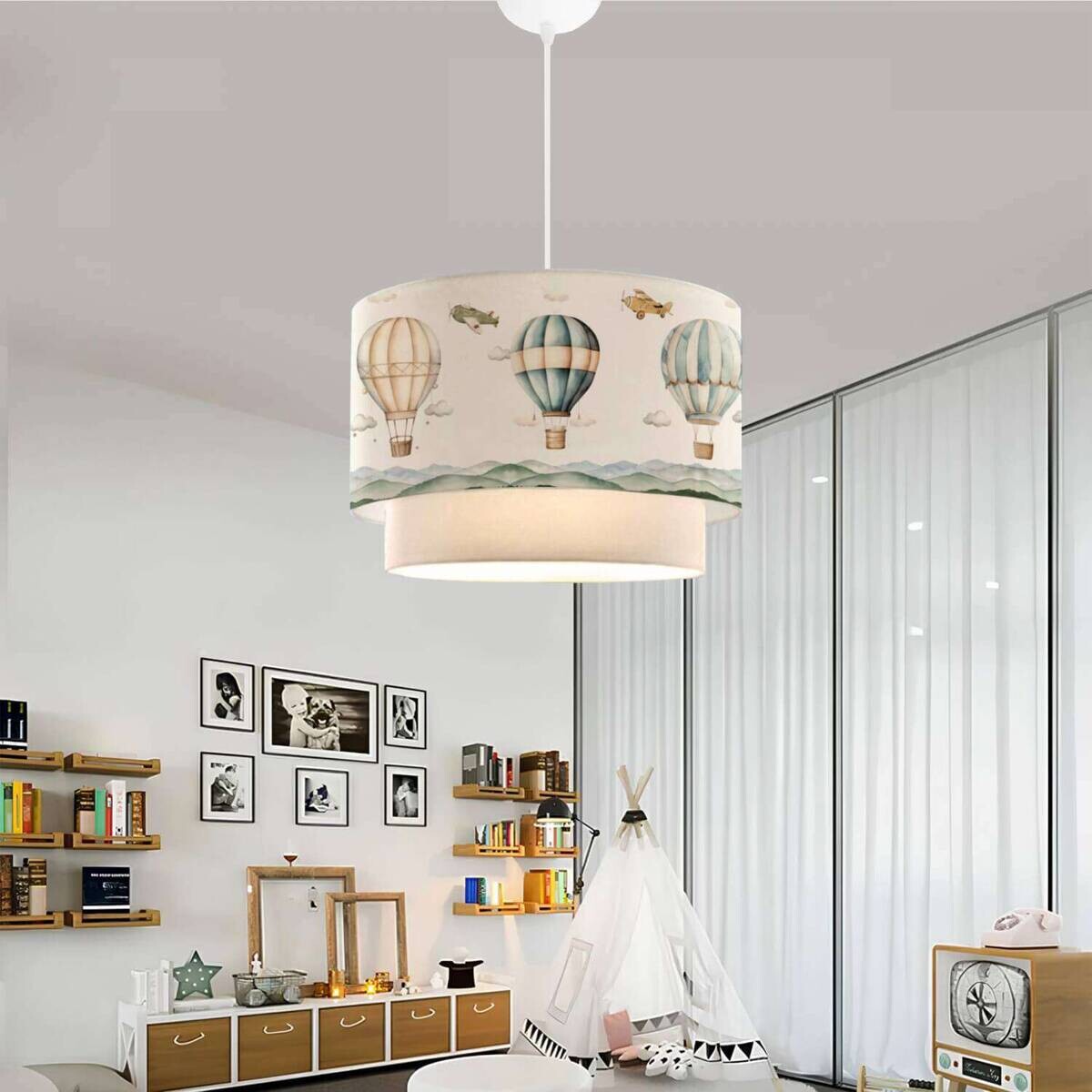 Opviq Pendelleuchte beige PVC Kunststoff B/H/T/L/D: ca. 30x70x30x30x30 cm E27 1 Brennstellen
