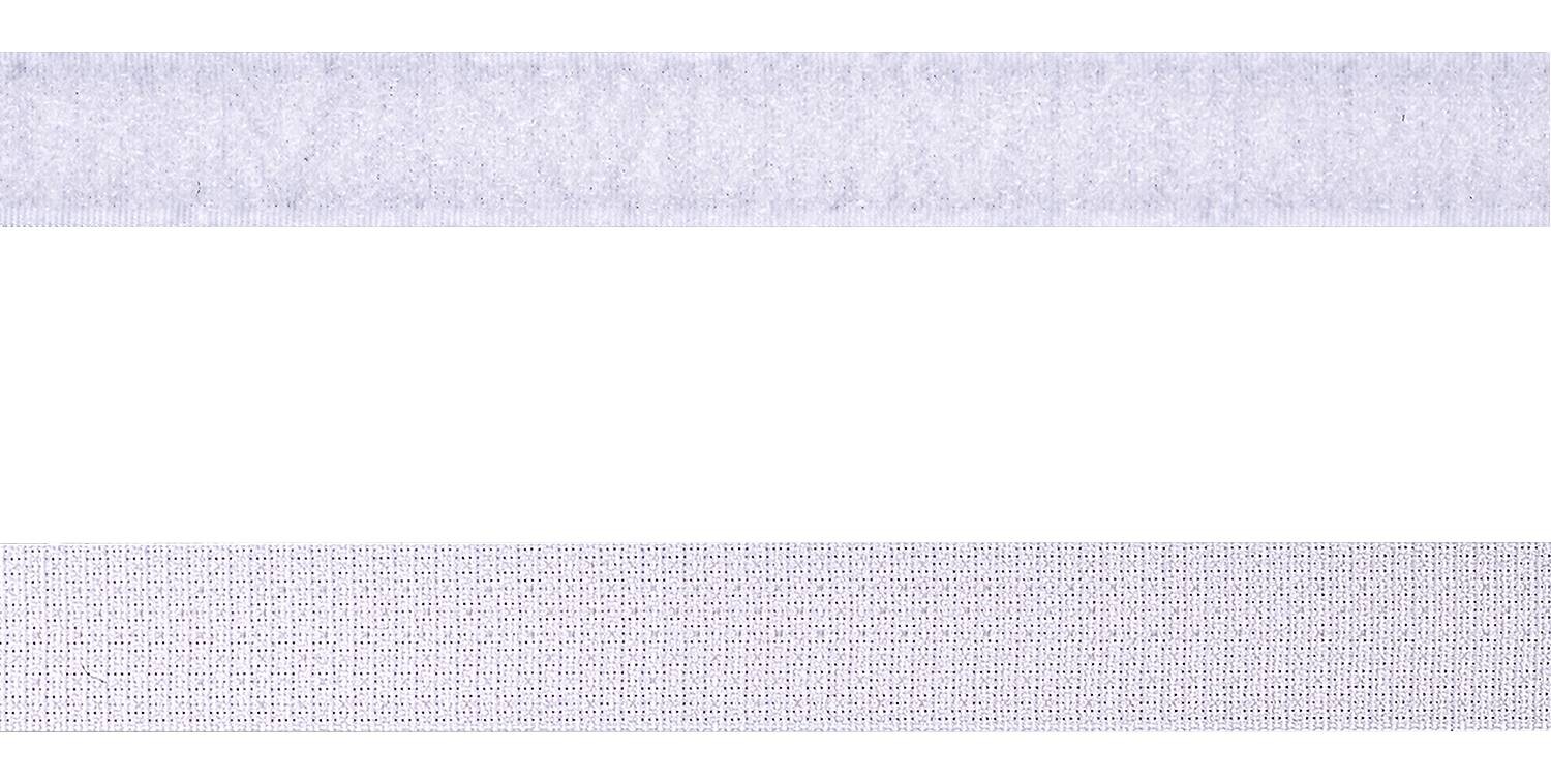 Klettband weiß 73% Polyester, 27% Polypropylen L: ca. 300 cm