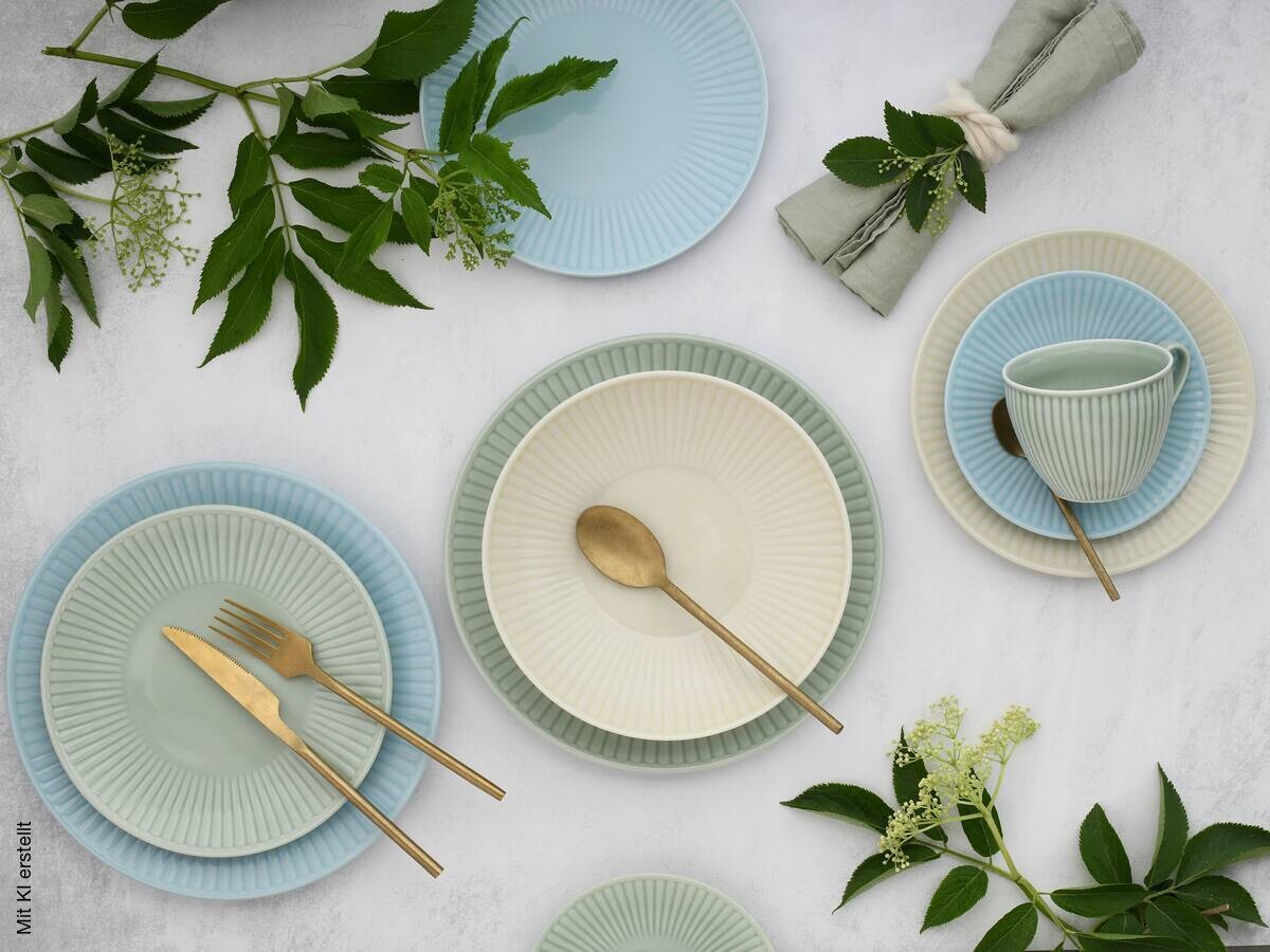 CreaTable Kombiservice Valencia bunt Porzellan 30 tlg.