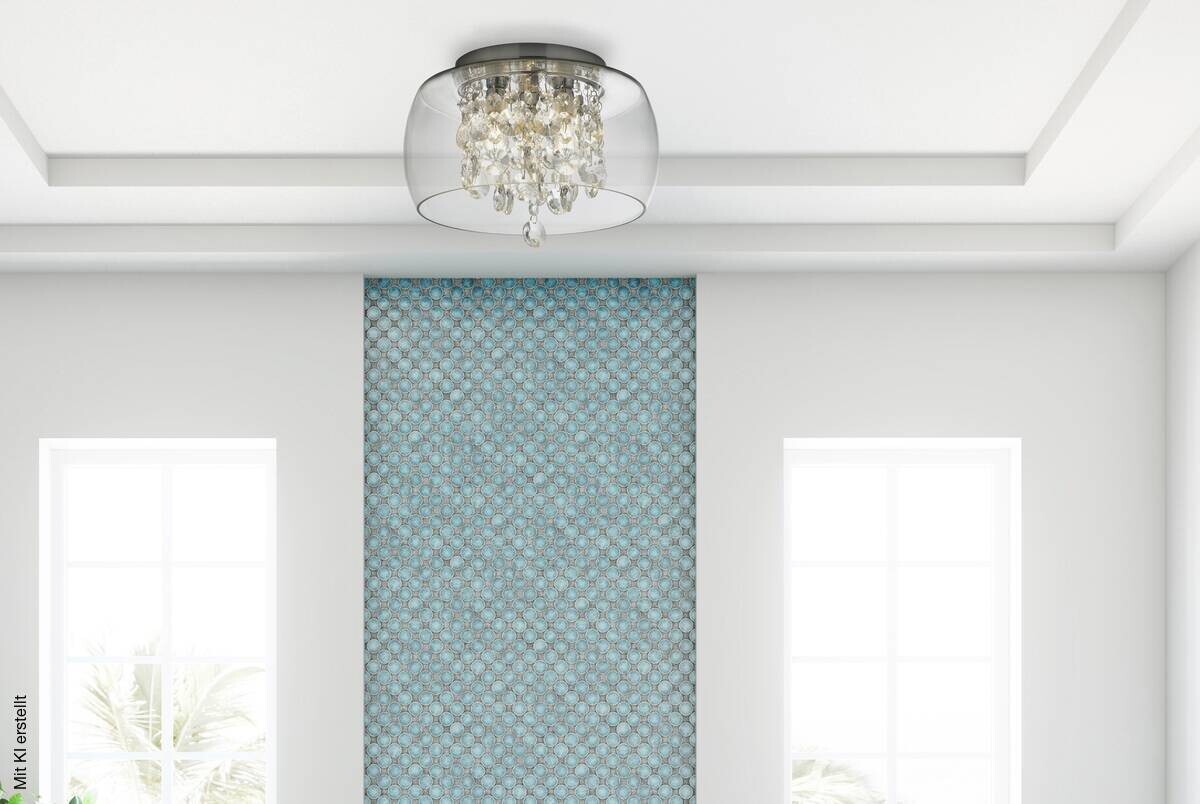 Searchlight Badleuchte Curva Chrom transparent Stahl Glas B/H/L/D: ca. 28x20x28x28 cm G9 3 Brennstellen