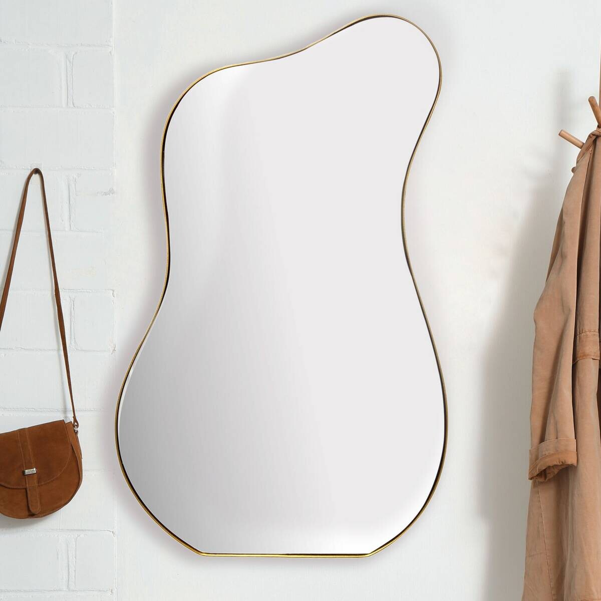 Wohnling Wandspiegel gold Metall B/H/T: ca. 60x100x2,5 cm