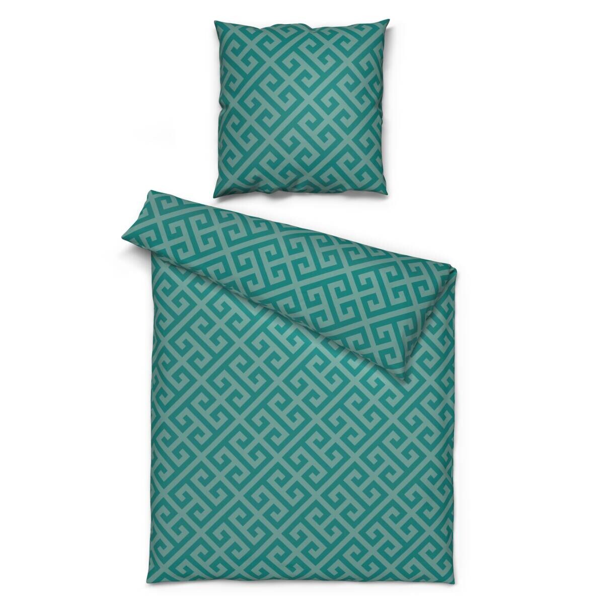 Microfaser Bettwäsche Fleece petrol 100% Polyester B/L: ca. 135x200 cm
