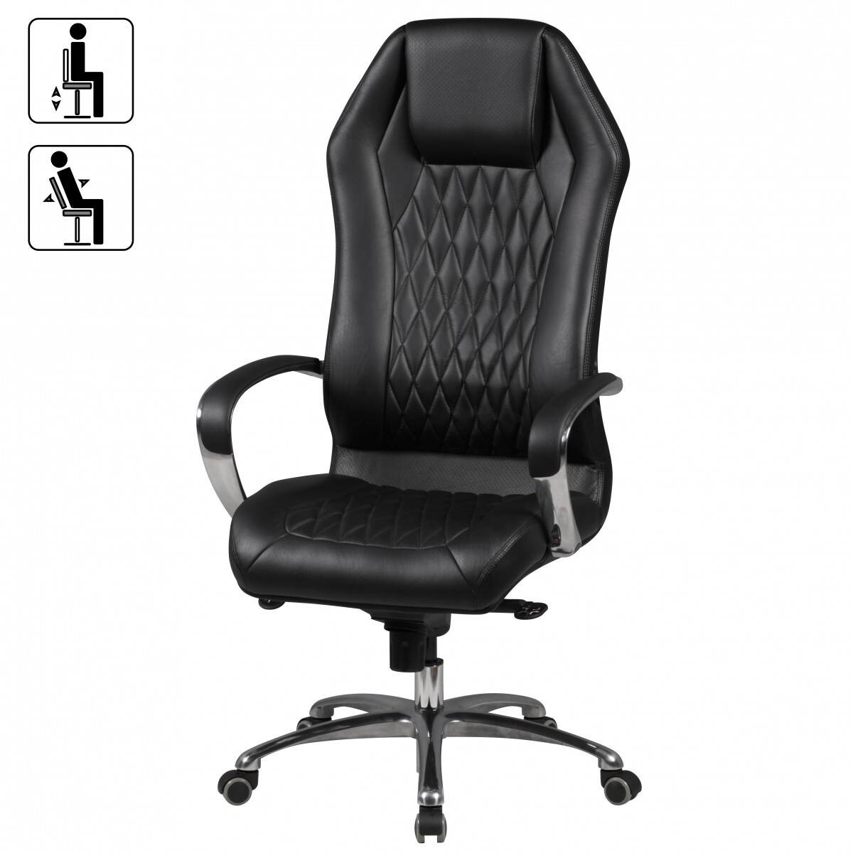 Drehstuhl schwarz Leder
