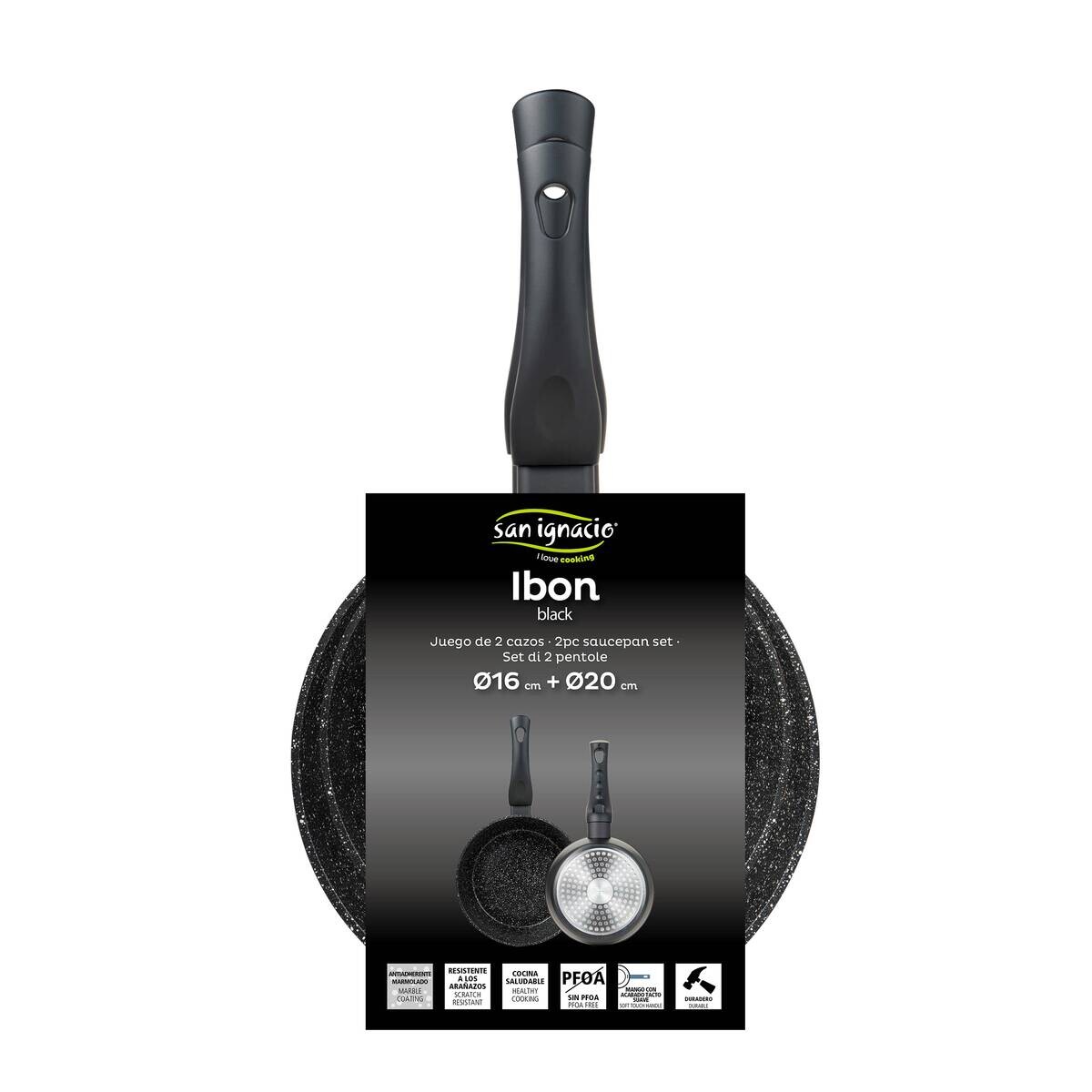 SAN IGNACIO Topf-Set IBON BLACK schwarz Aluminium