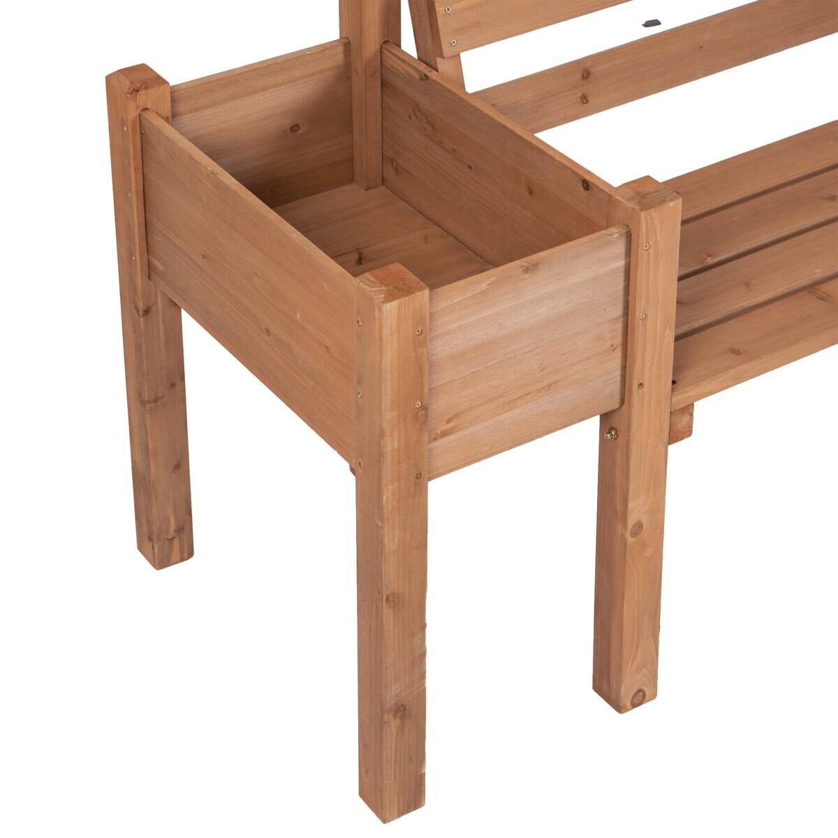 Outsunny Gartenbank braun Polypropylen B/H/L: ca. 59x184x95 cm