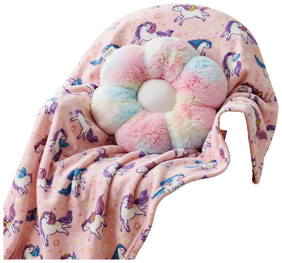 Set bestehend aus Kissen und Kuscheldecke rosa Polyester B/L: ca. 100x127 cm