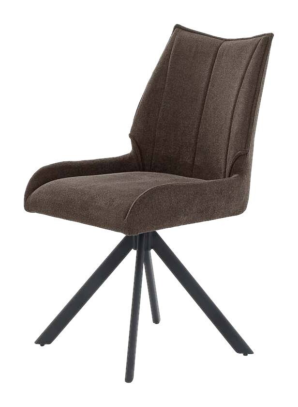 Stuhl braun Webstoff B/H/T: ca. 51x91x59 cm