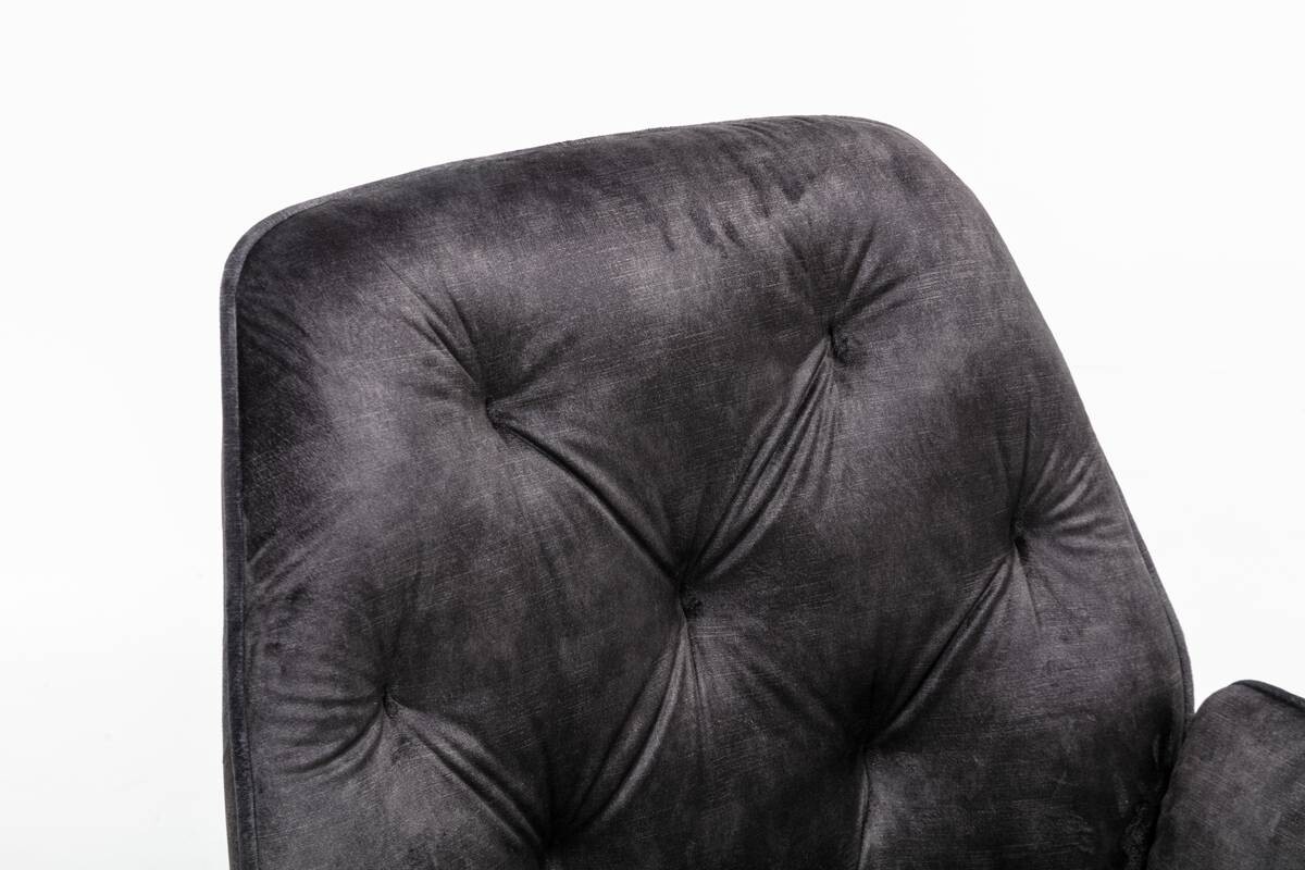 byLIVING Sessel SARINA 2er-Set anthrazit Vintage Samt Metall B/H/T: ca. 59,5x89x62 cm