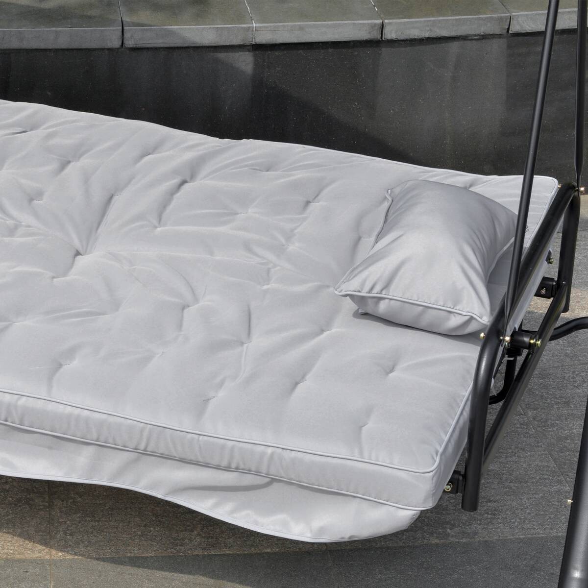 Outsunny Hollywoodschaukel grau Metall B/H/L: ca. 114x170x209 cm