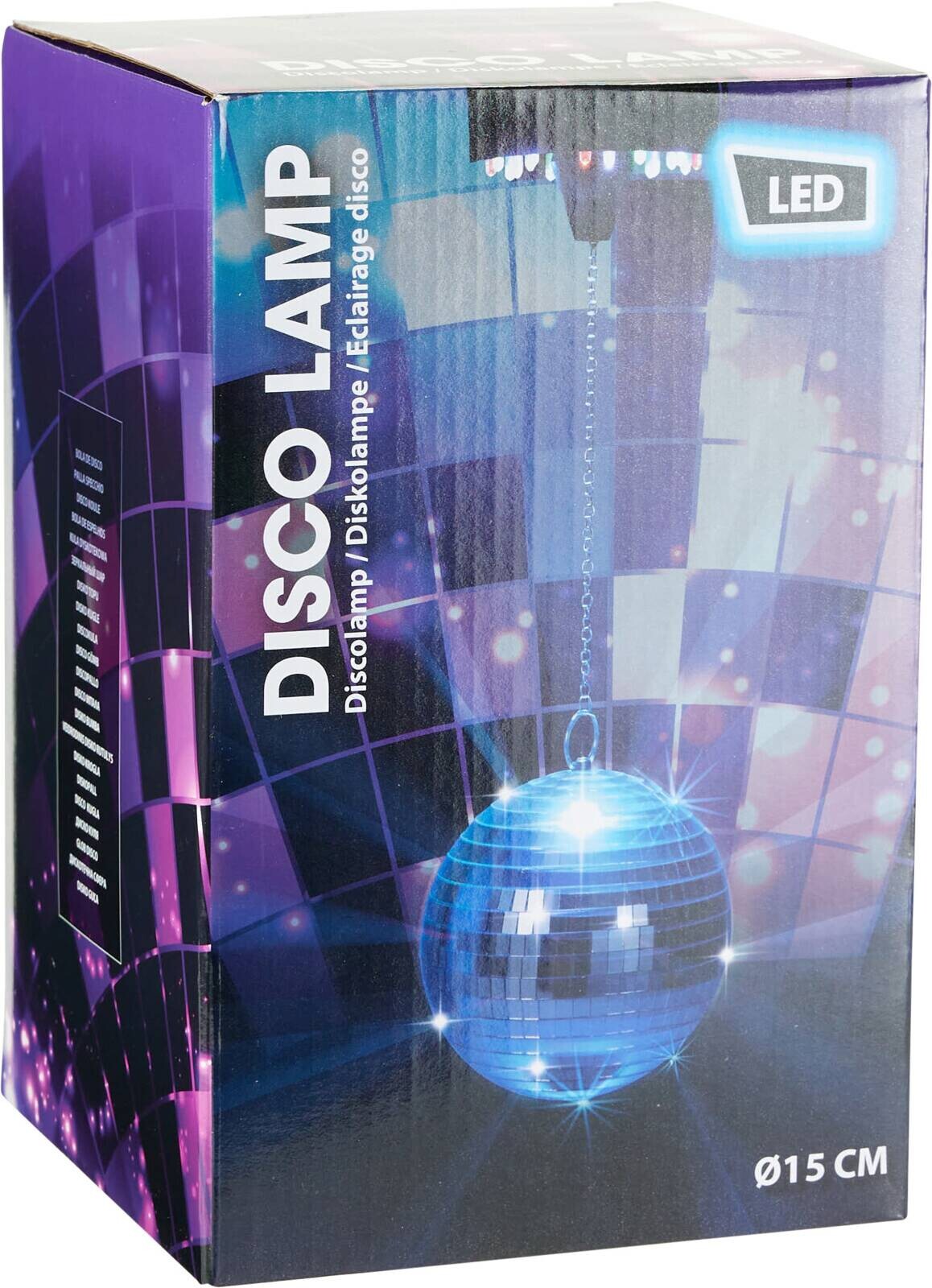LED-Discokugel silber Schaumstoff Glas H/D: ca. 8x15 cm