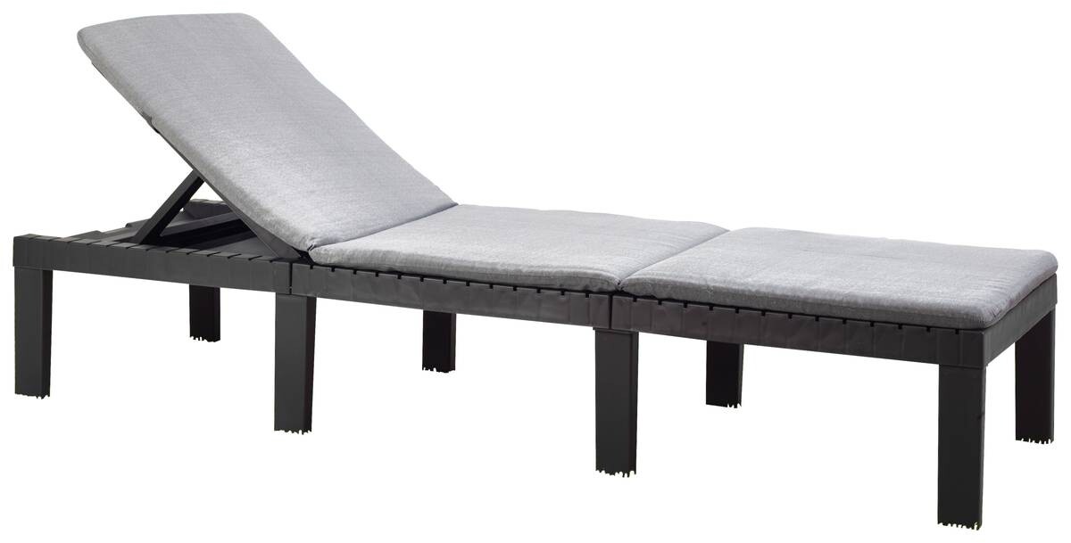 ProGarden Gartenliege Haiti anthrazit Kunststoff