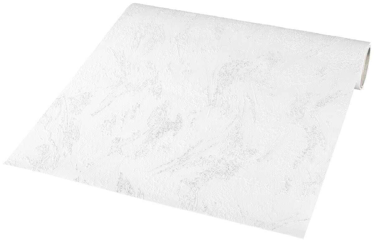 Vliestapete Glitzeroptik weiß B/L: ca. 53x1005 cm