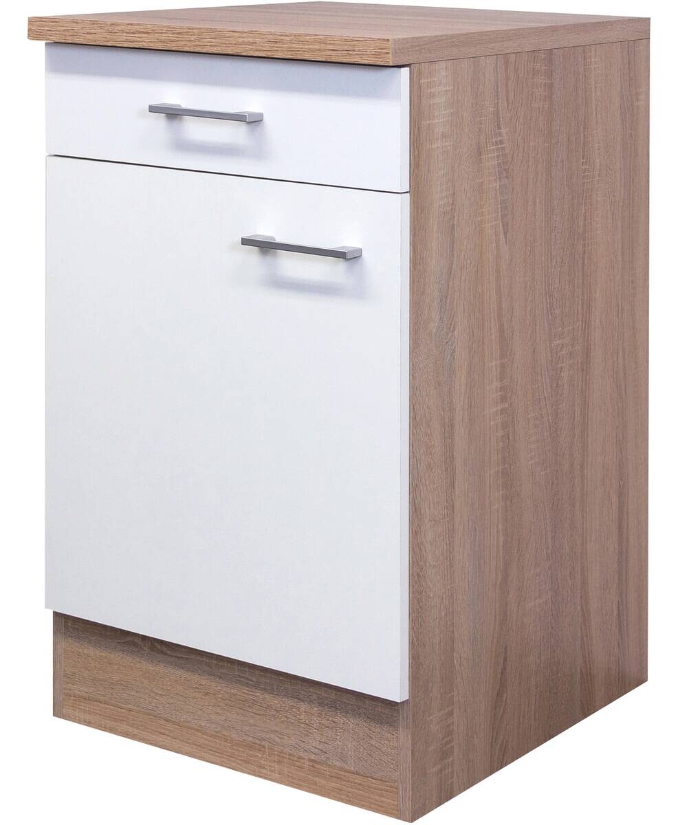 Unterschrank SAMOA weiß Eiche Nachbildung B/H/T: ca. 50x85x60 cm