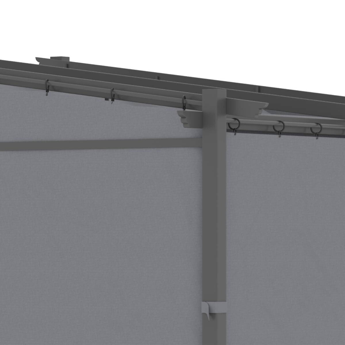 Outsunny Pergola mit Sonnendach grau Polyester B/H/L: ca. 295x230x297 cm