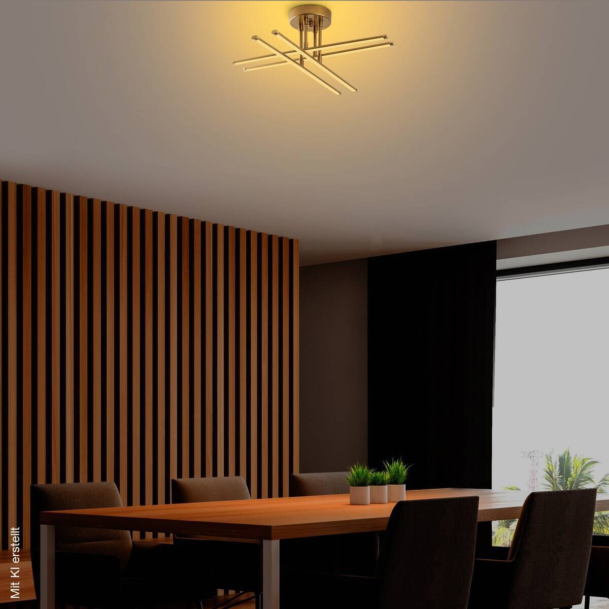 Opviq LED-Deckenleuchte gold B/H/T: ca. 61x22x61 cm