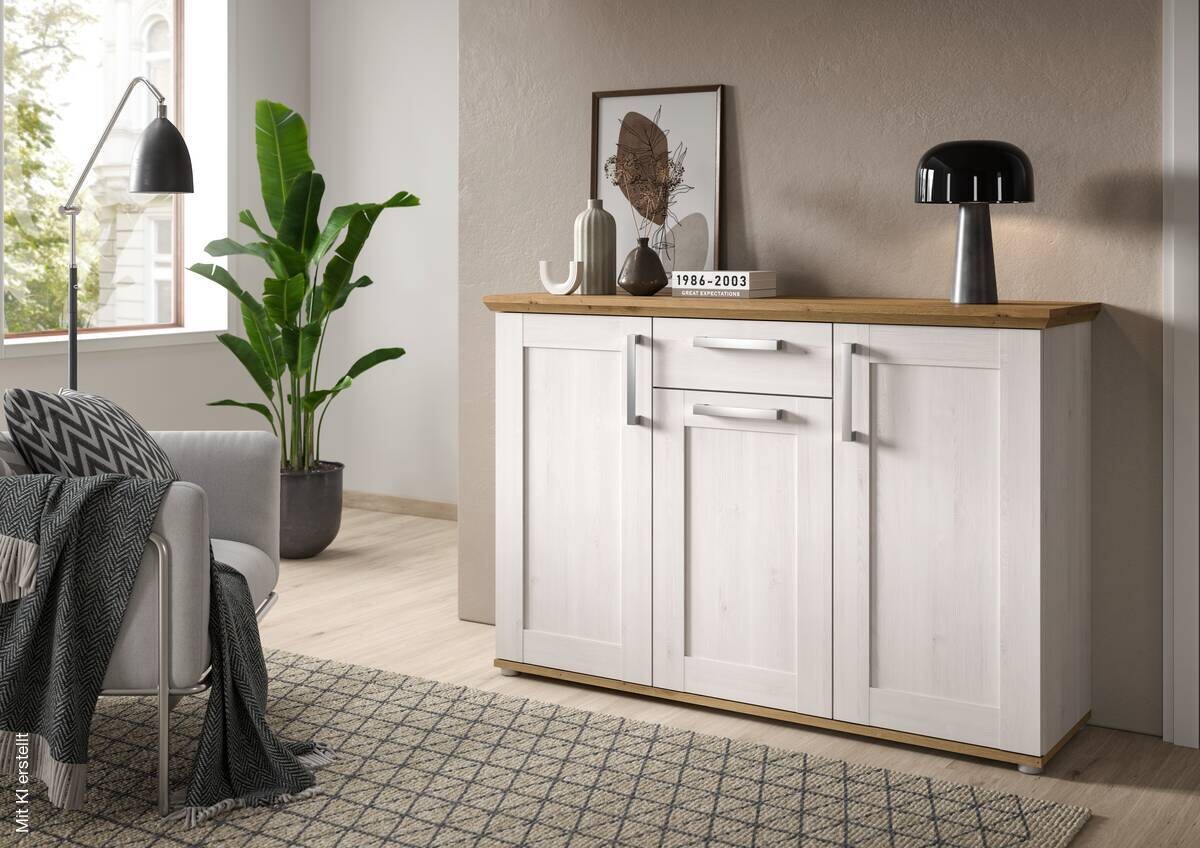 Kommode Verona Sibiu Lärche Nachbildung Eiche Artisan Nachbildung B/H/T: ca. 137x92x39 cm