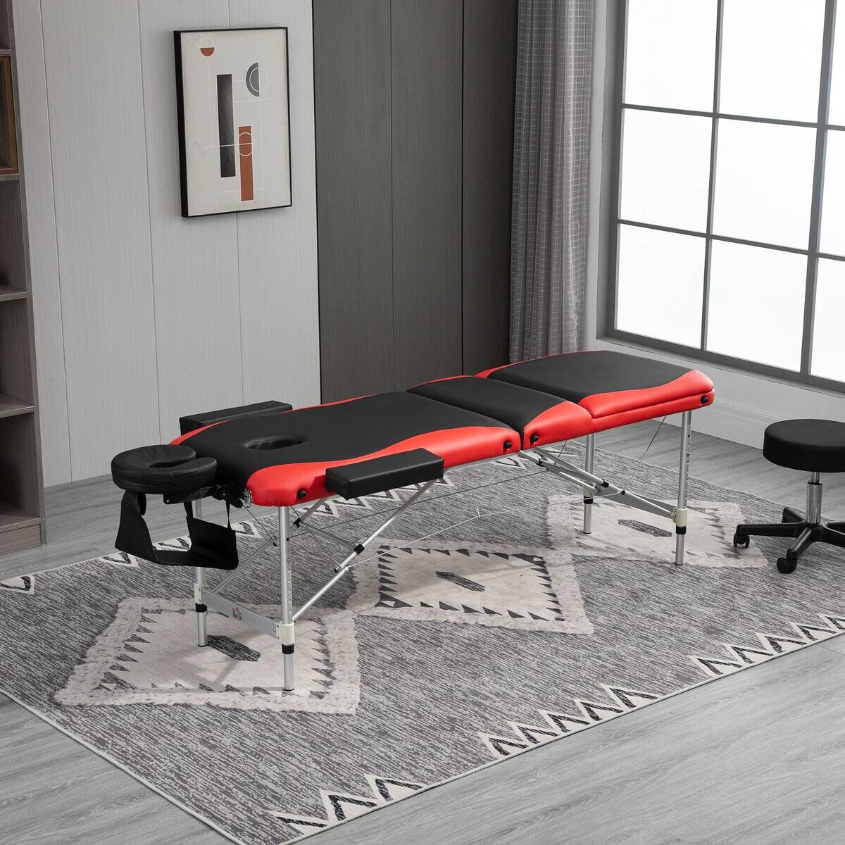 HOMCOM Massageliege rot PVC B/H/L: ca. 60x215x84 cm