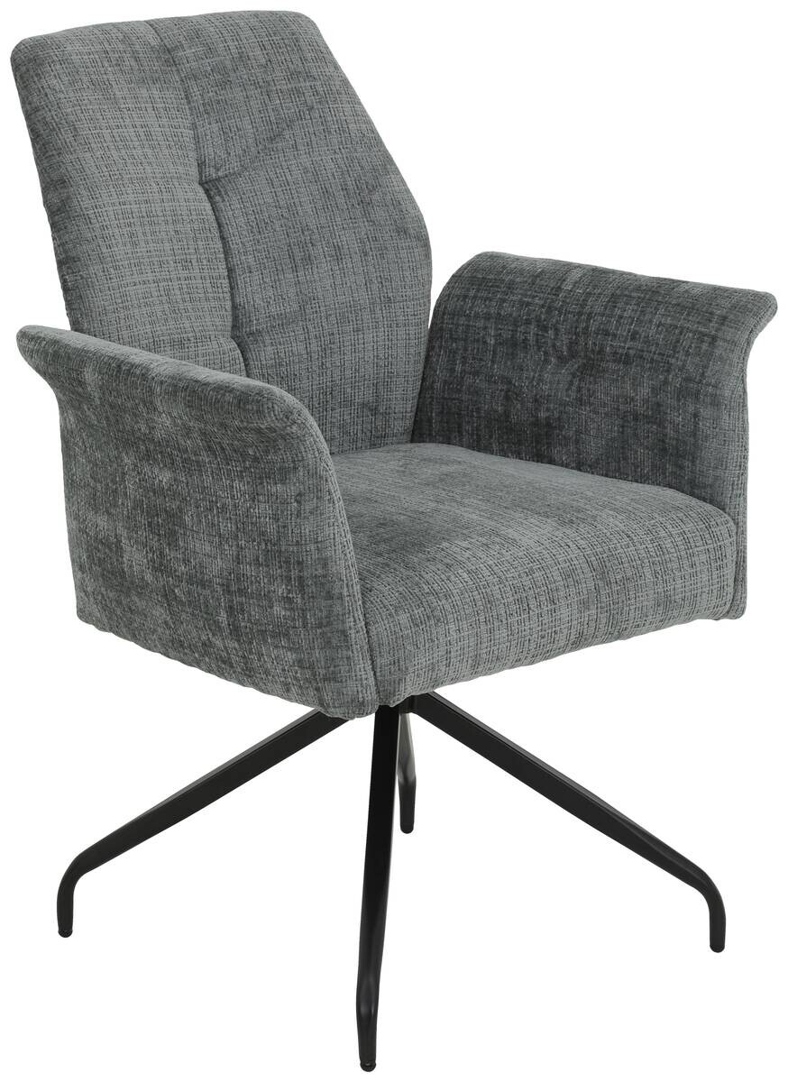 Armlehnstuhl Viktoria, 4er-Set hellgrau Microfaser Webstoff B/H/T: ca. 71x93x68 cm