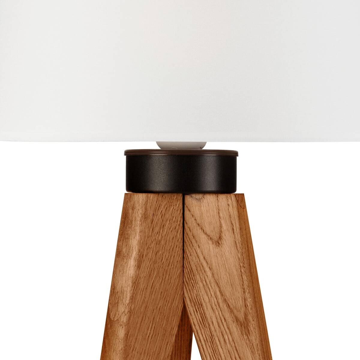 Lamkur Tischlampe Eiche rustikal Holz Stahl B/H/L: ca. 34x38x38 cm E27 1 Brennstellen