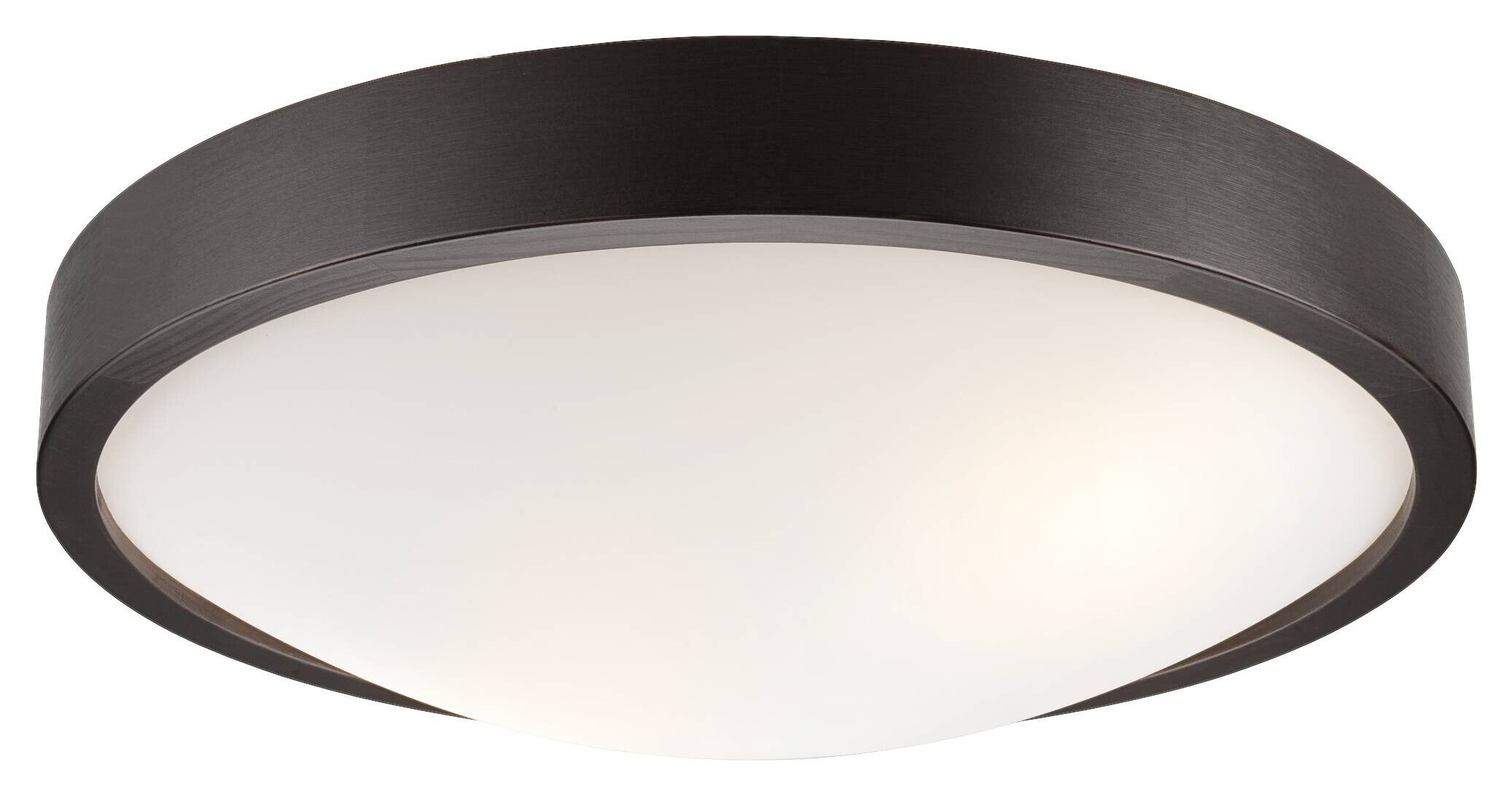 Lamkur Deckenleuchte dunkelbraun Glas Holz B/H/L: ca. 38,5x12x38,5 cm 2 Brennstellen