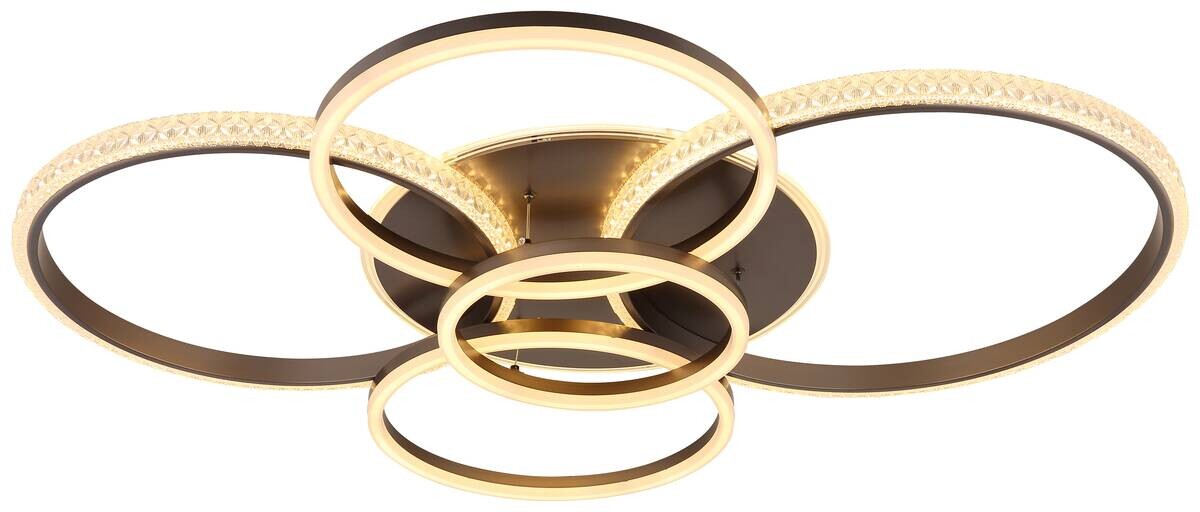 GLOBO LED-Deckenleuchte klar anthrazit Metall Acryl B/H/T: ca. 88x11,5x110 cm 1 Brennstellen