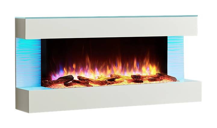 Balderia Wandkamin Helia weiß MDF B/H/T: ca. 127x60x25 cm