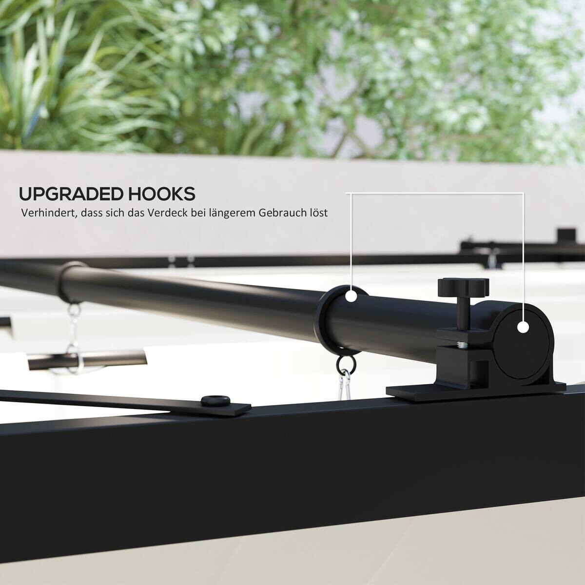 Outsunny Pergola cremeweiß Metall B/H/L: ca. 298x230x298 cm