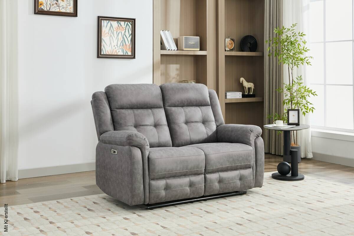 Sofa Philip grau Microfaser B/H/T: ca. 151x103x95 cm