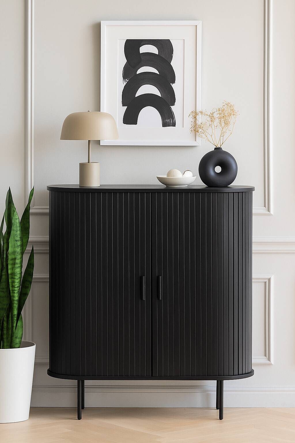 Kommode SELVA schwarz B/H/T: ca. 100x118x40 cm