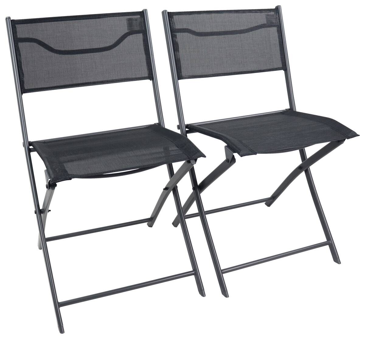 VCM Gartenstuhl 2er Set Sumila schwarz Textilene B/H/L: ca. 45x79x46 cm