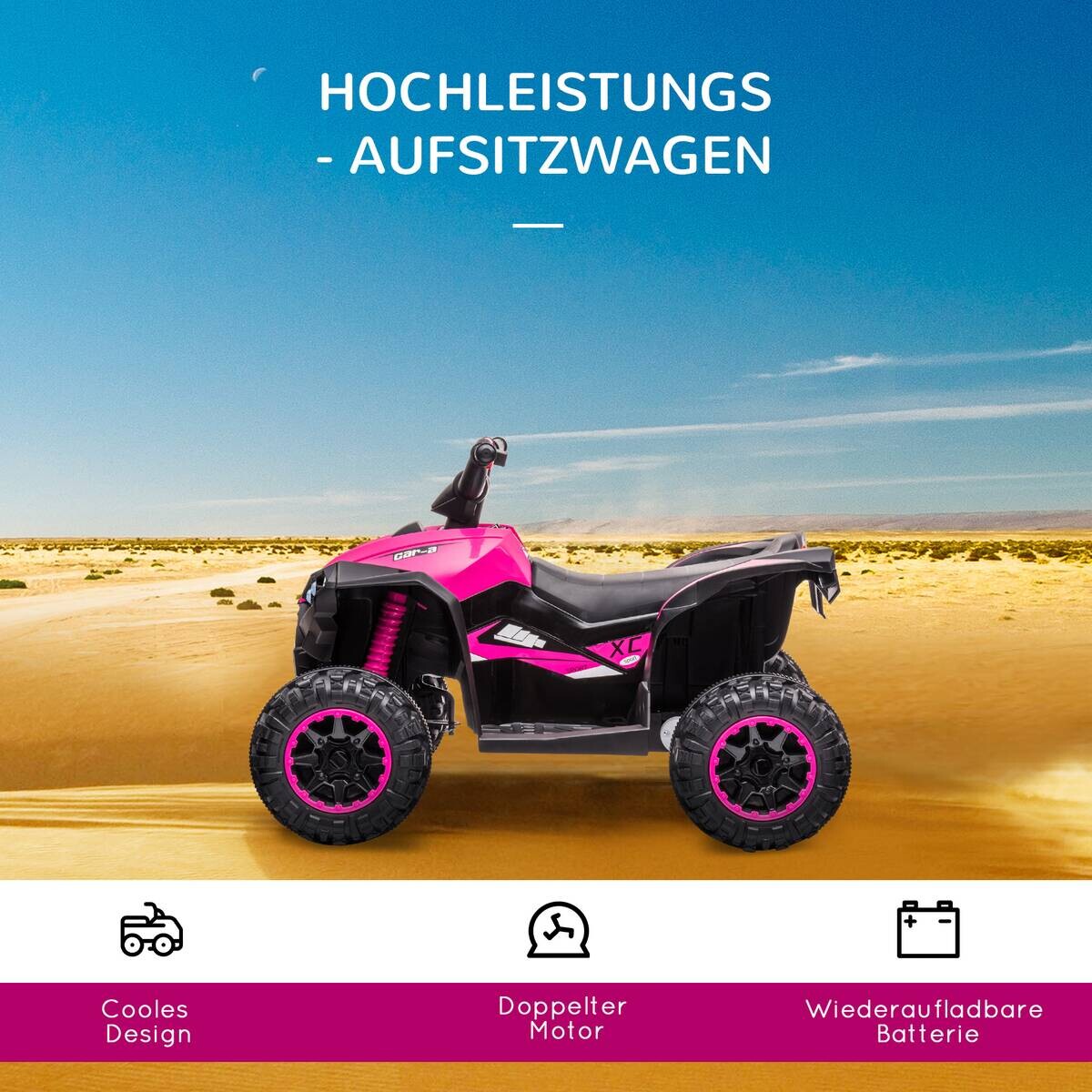 HOMCOM Elektro-Quad schwarz B/H/L: ca. 53x55,5x83 cm