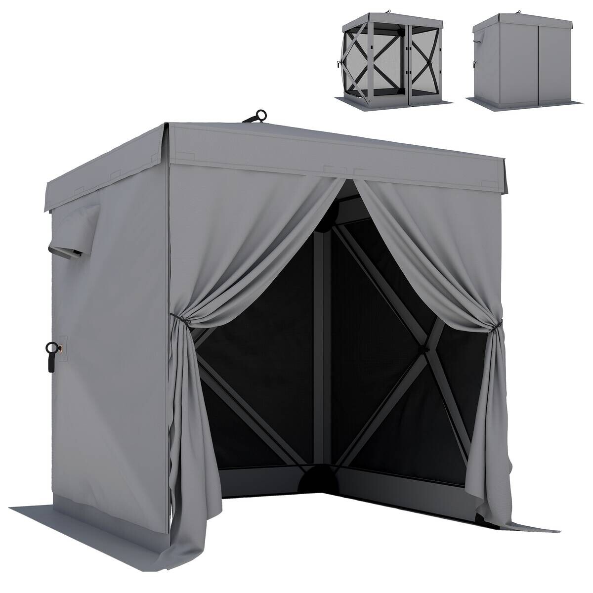 Outsunny Pavillon dunkelgrau Polyester B/H/L: ca. 185x205x185 cm