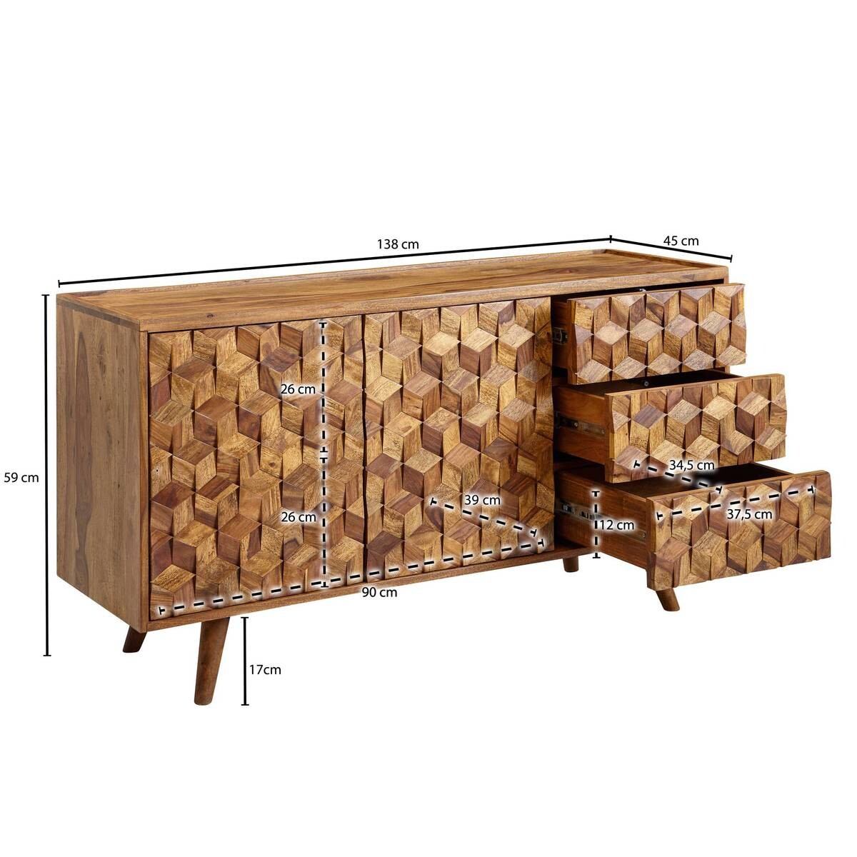 Sideboard rosenholz Nachbildung B/H/T: ca. 138x76x45 cm