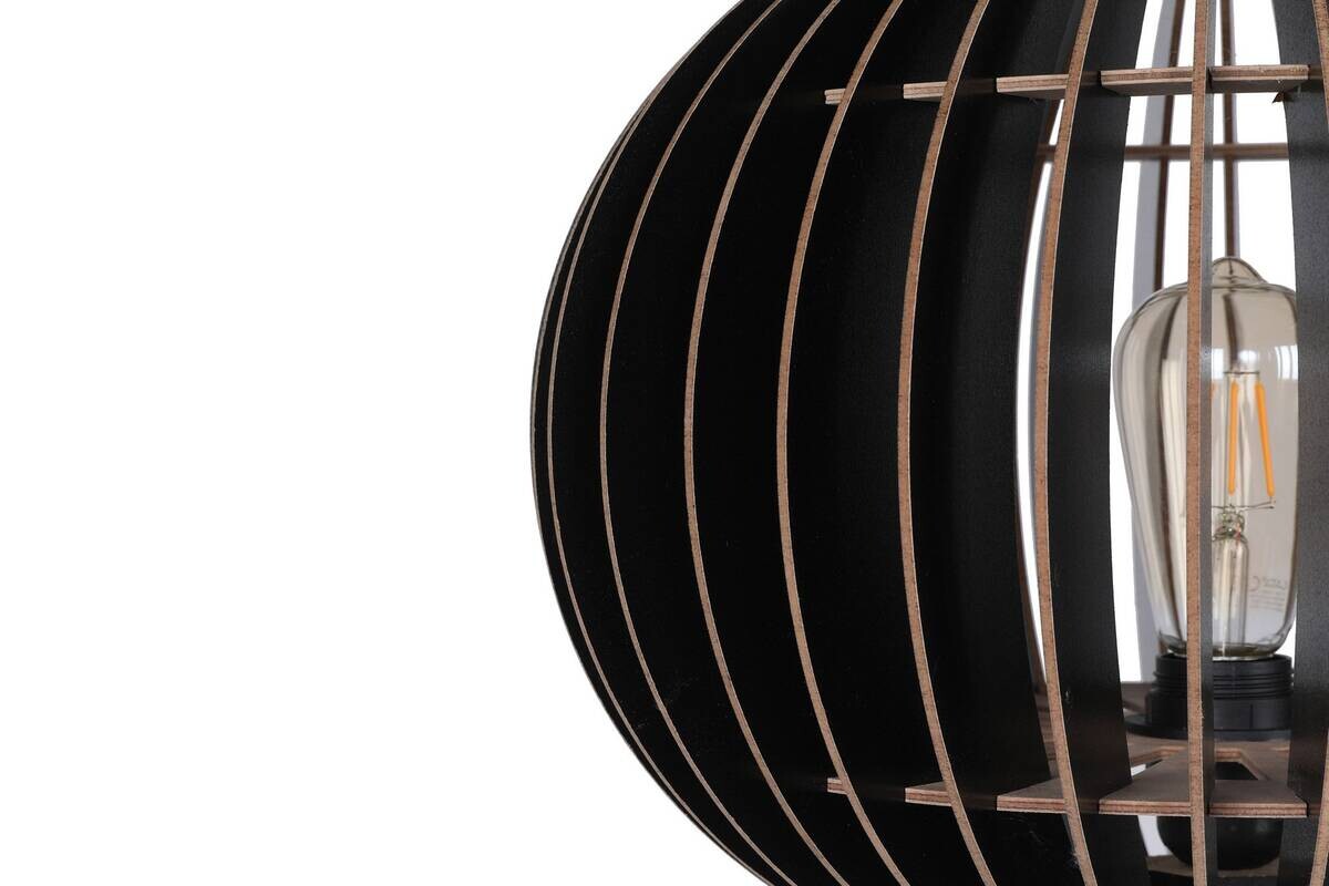 Opviq Stehleuchte schwarz MDF B/H/T/L/D: ca. 36x145x36x36x36 cm E27 1 Brennstellen