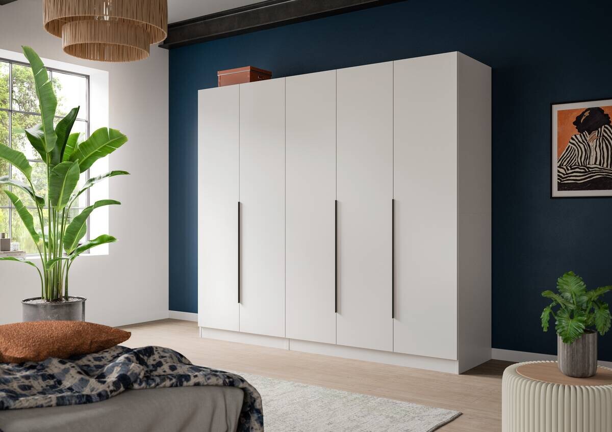 Kleiderschrank KOPENHAGEN weiß B/H/T: ca. 200x181x52 cm