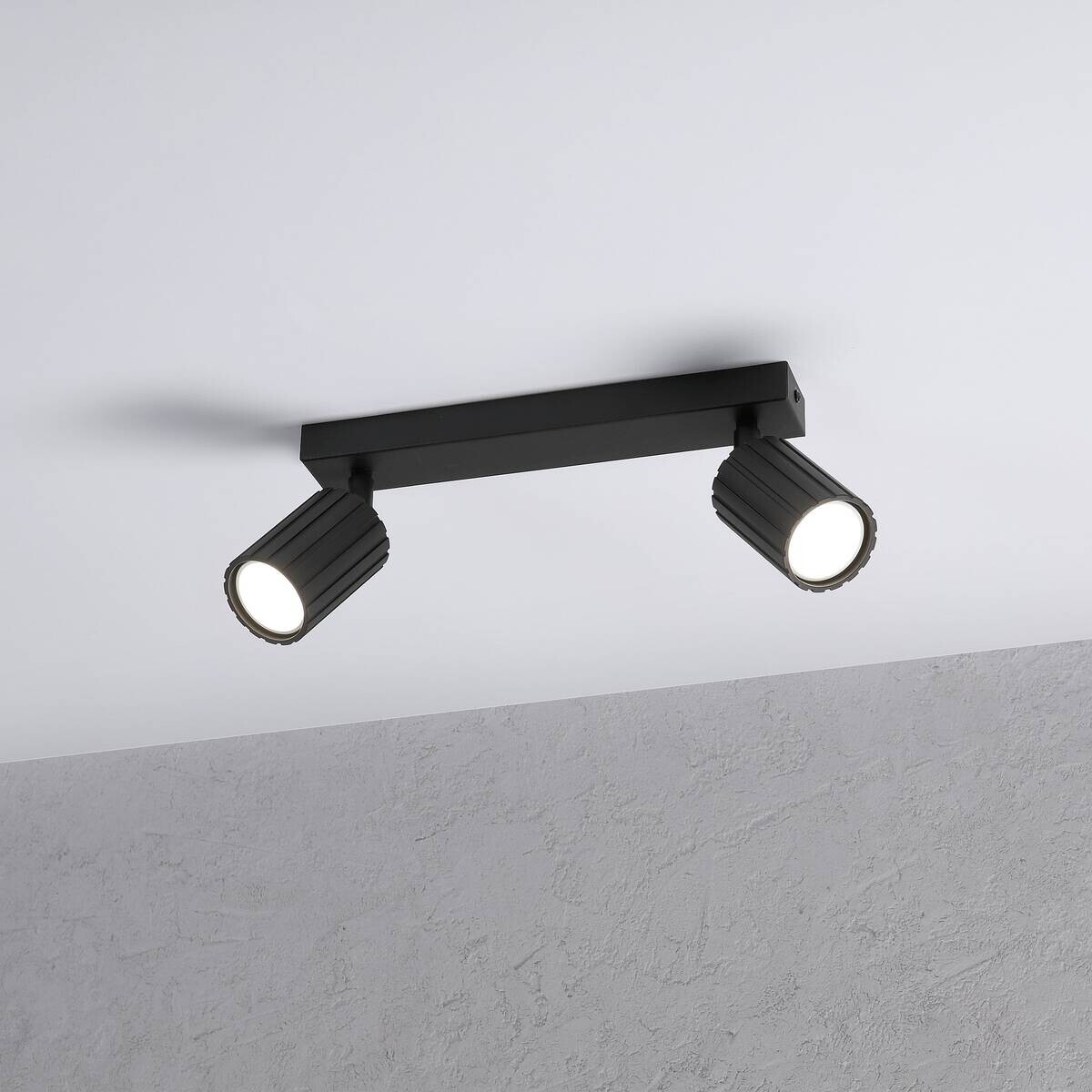 Lamkur Strahler Prisma schwarz Stahl B/H/L: ca. 6,5x16,5x30 cm 2 Brennstellen