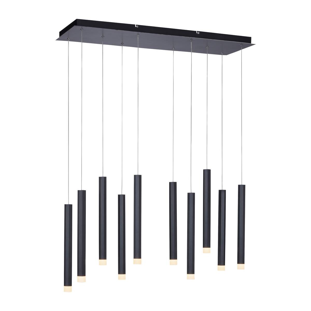 Just Light LED-Pendelleuchte BRUNO 15206-18 schwarz Aluminium Eisen B/H/T: ca. 89x120x30 cm 10 Brennstellen