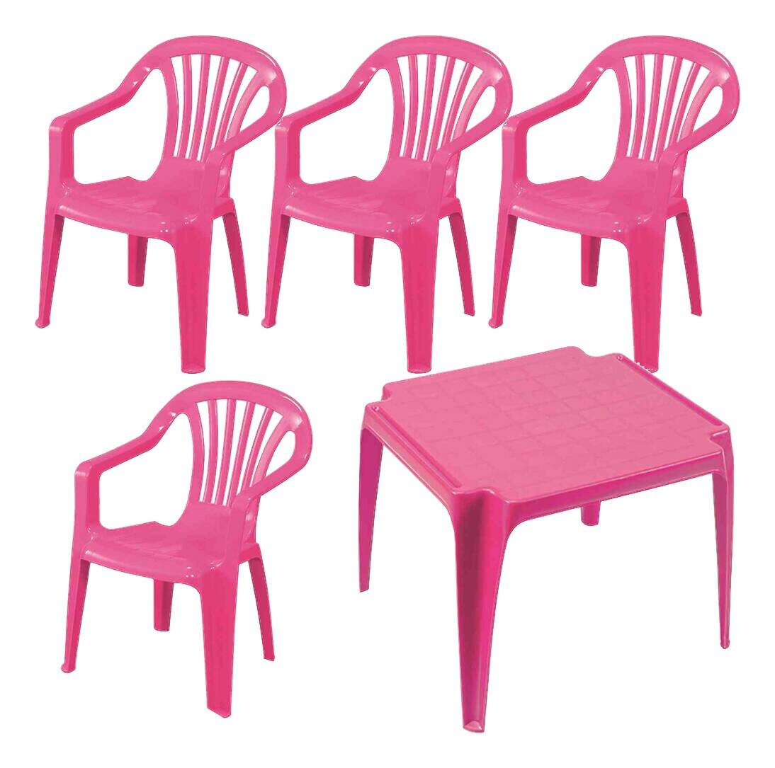 ProGarden Kindermöbel-Set pink Kunststoff B/H/L: ca. 38x53x43 cm