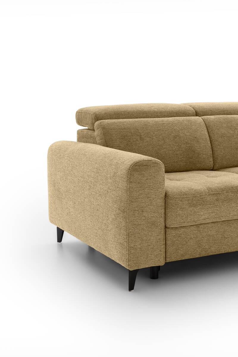 Ecksofa mit Bettfunktion gelb Flachgewebe B/H/T: ca. 258x96x221 cm