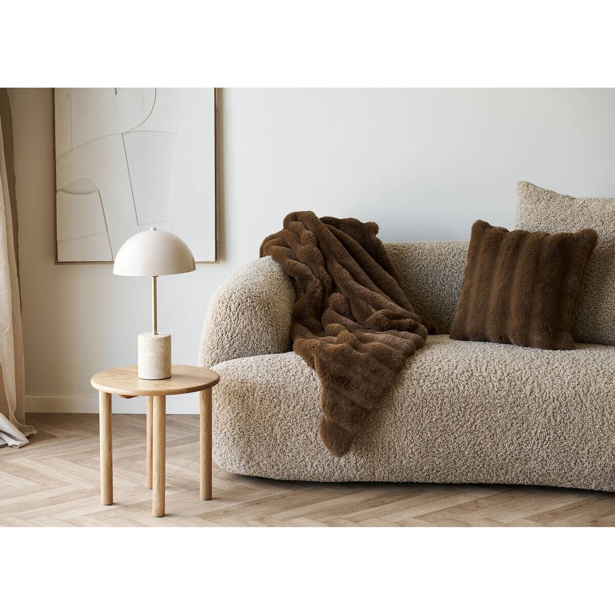 Housenordic Tischleuchte Sheffield beige Metall Marmor B/H/L: ca. 25x45x25 cm E14 1 Brennstellen
